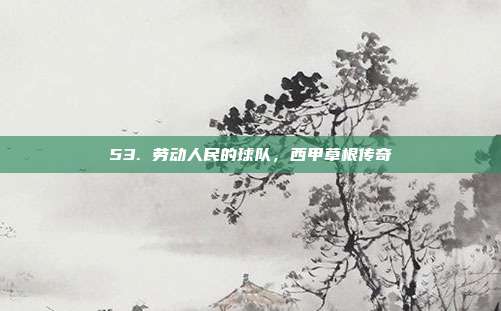 53. 劳动人民的球队，西甲草根传奇